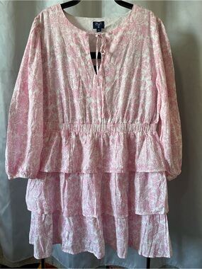 Roller Rabbit x Target Women's Long Sleeve Sketched Floral Tiered Dress